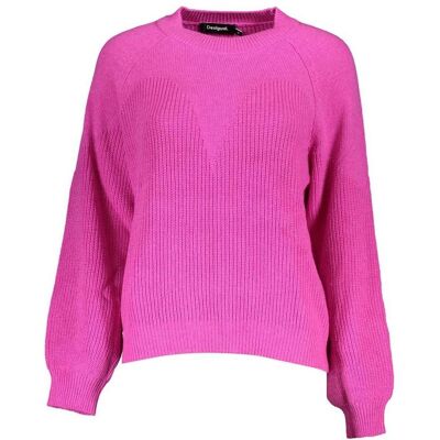 Desigual, Damen, Pullover, Rosa Polyester Women Sweater, Pink, Rosa, (XL) Desigual, Damen, Pullover, Rosa Polyester Women Sweater, Pink, Rosa, (XL)