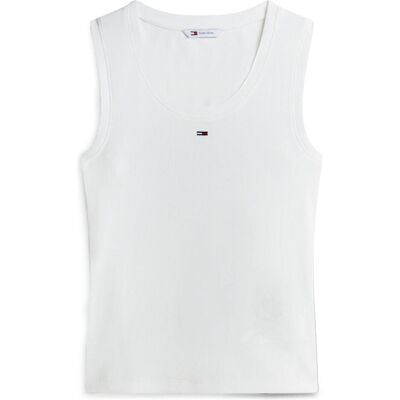 Tommy Jeans, Damen, Shirts, Tjw Essential Rib Tank Ext, Weiss, (XL) Tommy Jeans, Damen, Shirts, Tjw Essential Rib Tank Ext, Weiss, (XL)