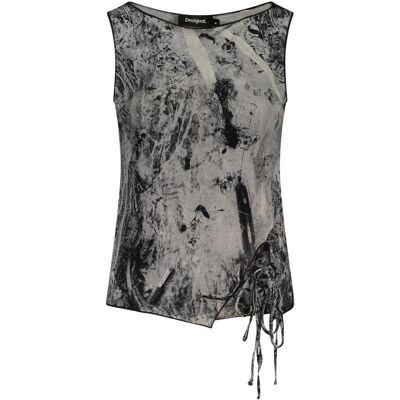 Desigual, Damen, Shirts, Edimburgo T-Shirt, Schwarz, Grau, (S) Desigual, Damen, Shirts, Edimburgo T-Shirt, Schwarz, Grau, (S)