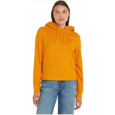 Tommy Hilfiger Damen, Pullover, Damen-Hoodie 1985, Orange, (L) Tommy Hilfiger Damen, Pullover, Damen-Hoodie 1985, Orange, (L)