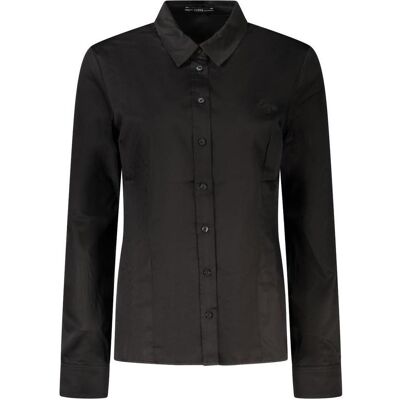 Guess Damen, Hemden, Jeans Black Cotton Women's Shirt, Schwarz, (M) Guess Damen, Hemden, Jeans Black Cotton Women's Shirt, Schwarz, (M)