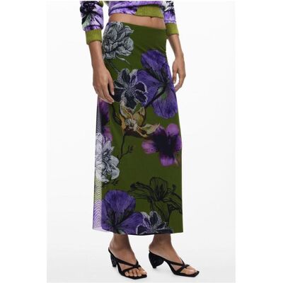 Desigual, Damen, Röcke, Green Polyester Women Skirt, Grün, (S) Desigual, Damen, Röcke, Green Polyester Women Skirt, Grün, (S)