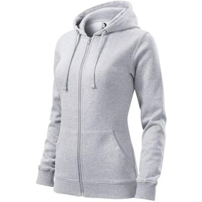 Malfini, Damen, Pullover, Trendy Zipper W sweatshirt MLI-41103, Grau, Silber, (S) Malfini, Damen, Pullover, Trendy Zipper W sweatshirt MLI-41103, Grau, Silber, (S)
