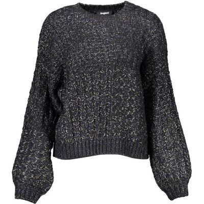 Desigual, Damen, Pullover, Black Acrylic Women Sweater, Schwarz, (XL) Desigual, Damen, Pullover, Black Acrylic Women Sweater, Schwarz, (XL)