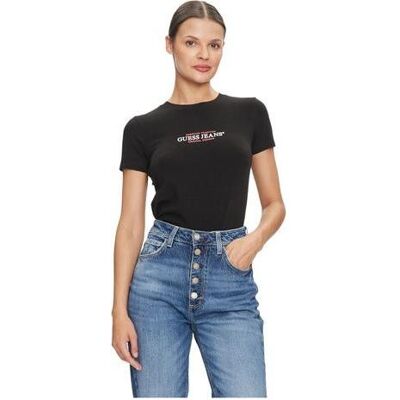 Guess Damen, Shirts, Gj Slim American Damen T-Shirt, Schwarz, (S) Guess Damen, Shirts, Gj Slim American Damen T-Shirt, Schwarz, (S)
