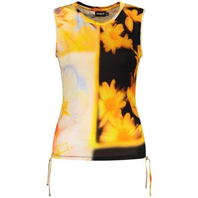 Desigual, Damen, Shirts, Orange Elastane Tank Tops, Orange, (XS) Desigual, Damen, Shirts, Orange Elastane Tank Tops, Orange, (XS)