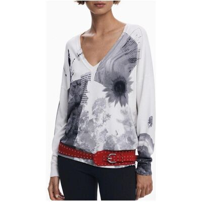Desigual, Damen, Pullover, Gotemburgo, Beige, Grau, (S) Desigual, Damen, Pullover, Gotemburgo, Beige, Grau, (S)