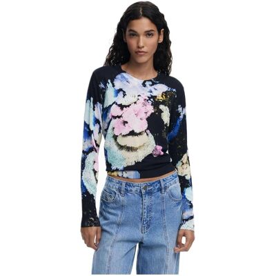 Desigual, Damen, Pullover, Maglia Donna Nero, Schwarz, (S) Desigual, Damen, Pullover, Maglia Donna Nero, Schwarz, (S)
