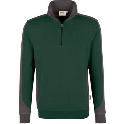 Hakro, Unisex, Pullover, Zip-Sweatshirt Contrast MIKRALINARÂ, Grün, (3XL) Hakro, Unisex, Pullover, Zip-Sweatshirt Contrast MIKRALINARÂ, Grün, (3XL)