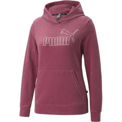 Puma Damen, Pullover, ESS+ Velour Hoodie, Schwarz, (M) Puma Damen, Pullover, ESS+ Velour Hoodie, Schwarz, (M)