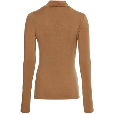 Tommy Hilfiger Damen, Pullover, Rollkragenpullover für Damen, schmaler Rollkragenpullover aus weichem Tencel, Braun, (M) Tommy Hilfiger Damen, Pullover, Rollkragenpullover für Damen, schmaler Rollkragenpullover aus weichem Tencel, Braun, (M)