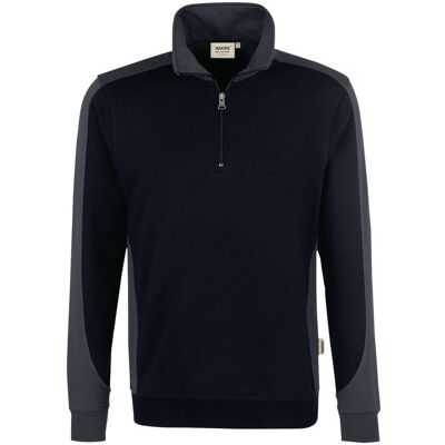 Hakro, Unisex, Pullover, Zip-Sweatshirt Contrast MIKRALINARÂ, Schwarz, (M) Hakro, Unisex, Pullover, Zip-Sweatshirt Contrast MIKRALINARÂ, Schwarz, (M)