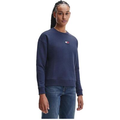 Tommy Hilfiger Damen, Pullover, Damen Tjw Tommy Center Badge Crew Sweatshirts, Twilight Navy, S, Blau, (S) Tommy Hilfiger Damen, Pullover, Damen Tjw Tommy Center Badge Crew Sweatshirts, Twilight Navy, S, Blau, (S)