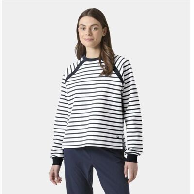 Helly Hansen, Damen, Pullover, Trui Women Capri Sweatshirt White Navy Stripe Size L, Blau, Weiss, (L) Helly Hansen, Damen, Pullover, Trui Women Capri Sweatshirt White Navy Stripe Size L, Blau, Weiss, (L)