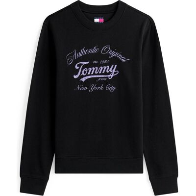 Tommy Jeans, Damen, Pullover, Tjw Reg Essential Logo1 Crew Ext, Schwarz, (XS) Tommy Jeans, Damen, Pullover, Tjw Reg Essential Logo1 Crew Ext, Schwarz, (XS)