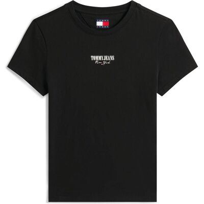 Tommy Jeans, Damen, Shirts, Tjw Slim Essential Logo2 Tee Ext, Schwarz, (M) Tommy Jeans, Damen, Shirts, Tjw Slim Essential Logo2 Tee Ext, Schwarz, (M)