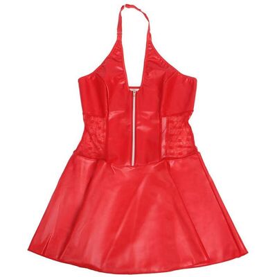 Subblime, Damen, Kleider, - 957735 LEDERKLEID MIT SPITZENREISSVERSCHLUSS ROT L/XL, Rot, (L, XL) Subblime, Damen, Kleider, - 957735 LEDERKLEID MIT SPITZENREISSVERSCHLUSS ROT L/XL, Rot, (L, XL)