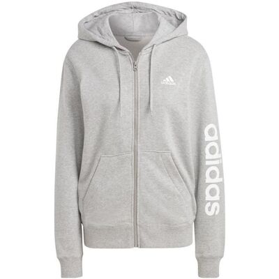 Adidas Damen, Pullover, Essentials Linear French Terry Hoodie, Grau, Silber, (S) Adidas Damen, Pullover, Essentials Linear French Terry Hoodie, Grau, Silber, (S)