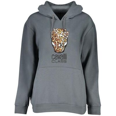 Cavalli Class, Damen, Pullover, Grigio Polyester Woman Sweatshirt, Grau, (XL) Cavalli Class, Damen, Pullover, Grigio Polyester Woman Sweatshirt, Grau, (XL)