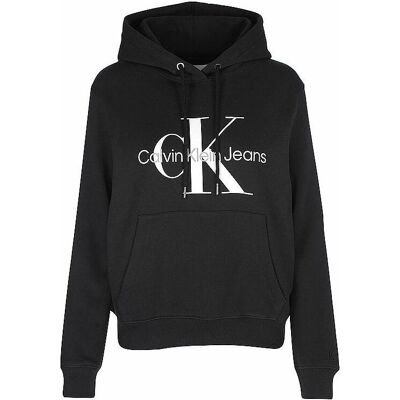 Calvin Klein Jeans, Damen, Pullover, Kapuzensweater - Hoodie, Schwarz, (XXS) Calvin Klein Jeans, Damen, Pullover, Kapuzensweater - Hoodie, Schwarz, (XXS)