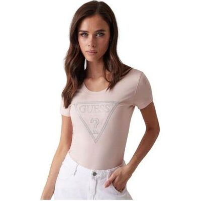Guess Damen, Shirts, Damen T-Shirt Shiny Triangle Rosa, Rosa, (M) Guess Damen, Shirts, Damen T-Shirt Shiny Triangle Rosa, Rosa, (M)