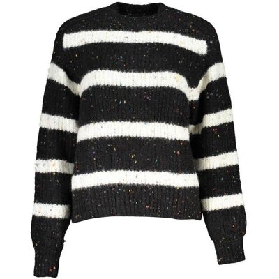 Desigual, Damen, Pullover, Black Acrylic Women Sweater Turtleneck, Schwarz, (L) Desigual, Damen, Pullover, Black Acrylic Women Sweater Turtleneck, Schwarz, (L)