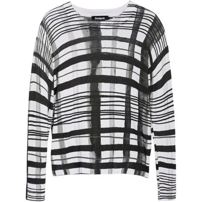 Desigual, Damen, Pullover, Maglia Donna Bianco, Weiss, (S) Desigual, Damen, Pullover, Maglia Donna Bianco, Weiss, (S)