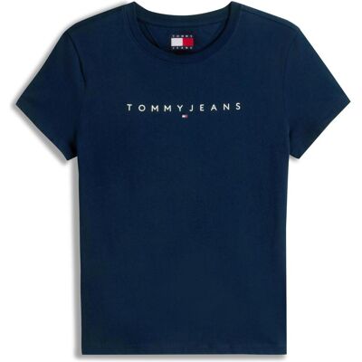 Tommy Jeans, Damen, Shirts, Tjw Slim Linear Tee Ext, Blau, (XL) Tommy Jeans, Damen, Shirts, Tjw Slim Linear Tee Ext, Blau, (XL)