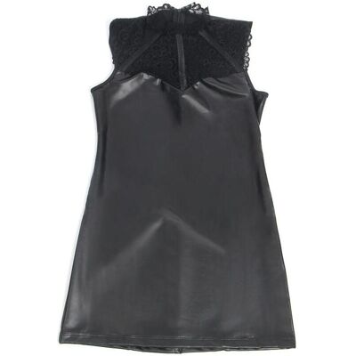 Subblime, Damen, Kleider, - 957551 LEDERKLEID MIT SPITZENKRAGEN SCHWARZ L/XL, Schwarz, (L, XL) Subblime, Damen, Kleider, - 957551 LEDERKLEID MIT SPITZENKRAGEN SCHWARZ L/XL, Schwarz, (L, XL)