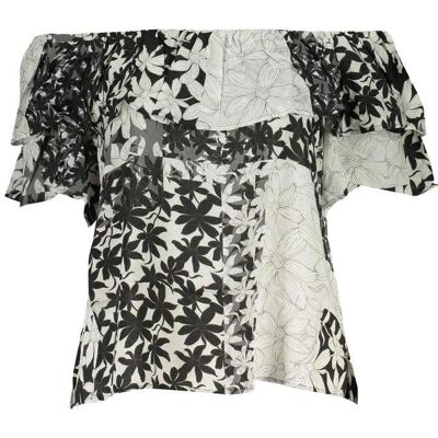 Desigual, Damen, Blusen, Bianco Cotton Women T-Shirt, Weiss, (L) Desigual, Damen, Blusen, Bianco Cotton Women T-Shirt, Weiss, (L)