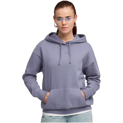 Puma Damen, Pullover, Damen-Sweatshirt mit zentriertem Katzenlogo, lässiger Hoodie, Violett, (S) Puma Damen, Pullover, Damen-Sweatshirt mit zentriertem Katzenlogo, lässiger Hoodie, Violett, (S)