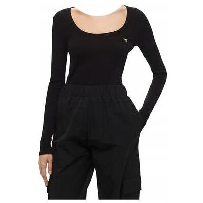 Guess Damen, Shirts, Colette Damen Langarm-Ripptop Schwarz, Schwarz, (L) Guess Damen, Shirts, Colette Damen Langarm-Ripptop Schwarz, Schwarz, (L)