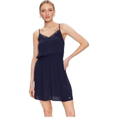 Tommy Hilfiger Damen, Kleider, TJW Essential Lace S DW0DW15174 C87 S, Blau, (S) Tommy Hilfiger Damen, Kleider, TJW Essential Lace S DW0DW15174 C87 S, Blau, (S)