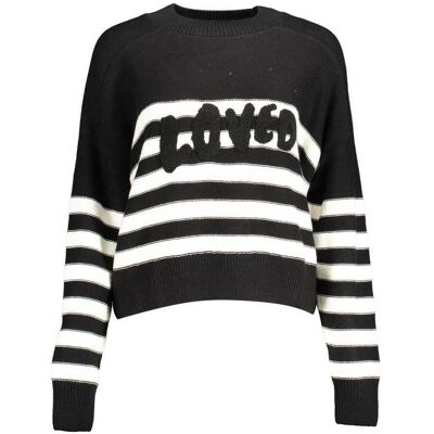Desigual, Damen, Pullover, Black Cotton Women Sweater, Schwarz, (XL) Desigual, Damen, Pullover, Black Cotton Women Sweater, Schwarz, (XL)