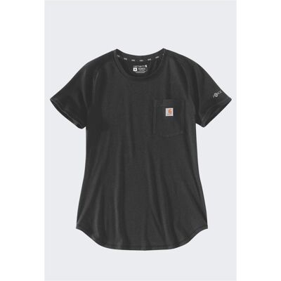 Carhartt, Damen, Shirts, Schwarzes Force Mid-Logo-T-Shirt, Schwarz, (L) Carhartt, Damen, Shirts, Schwarzes Force Mid-Logo-T-Shirt, Schwarz, (L)