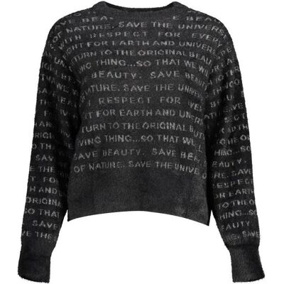 Desigual, Damen, Pullover, Black Polyamide Women's Sweater, Schwarz, (L) Desigual, Damen, Pullover, Black Polyamide Women's Sweater, Schwarz, (L)