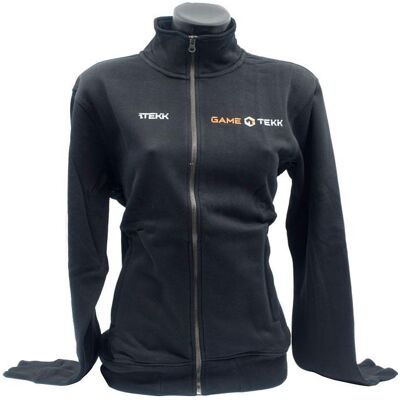 Altri, Damen, Pullover, newwave Clique Damen Strickjacke Sweatshirt mit geteilter Reissverschlussnaht, Schwarz, (M) Altri, Damen, Pullover, newwave Clique Damen Strickjacke Sweatshirt mit geteilter Reissverschlussnaht, Schwarz, (M)