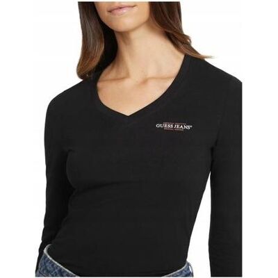 Guess Damen, Shirts, Gj Ls Vn Slim Mini Damen Langarm-T-Shirt, (XS) Guess Damen, Shirts, Gj Ls Vn Slim Mini Damen Langarm-T-Shirt, (XS)