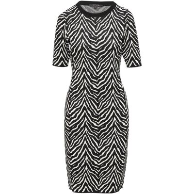Comma, Damen, Kleider, Kleid Schmales Strickkleid mit Animal-Muster, Schwarz, (40) Comma, Damen, Kleider, Kleid Schmales Strickkleid mit Animal-Muster, Schwarz, (40)
