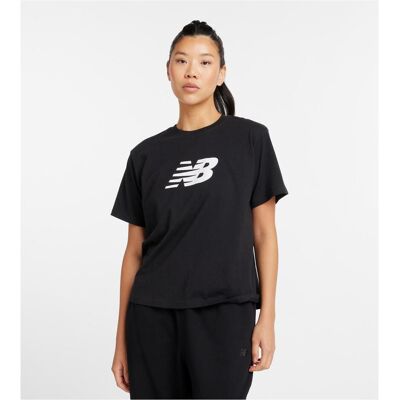 New Balance, Damen, Shirts, W Sport Jersey Relaxed Logo T-Shirt, Schwarz, (M) New Balance, Damen, Shirts, W Sport Jersey Relaxed Logo T-Shirt, Schwarz, (M)