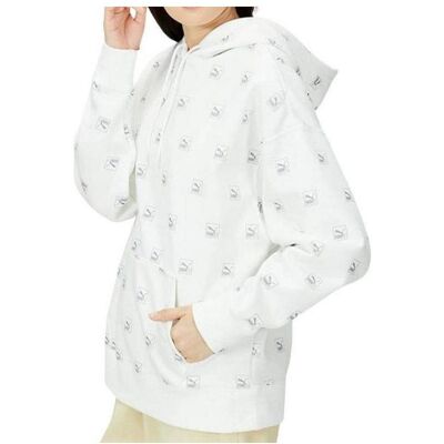 Puma Damen, Pullover, Brand Love AOP Hoodie FL Damen Sweatshirt weiss 535706 02 (L), Weiss, (L) Puma Damen, Pullover, Brand Love AOP Hoodie FL Damen Sweatshirt weiss 535706 02 (L), Weiss, (L)