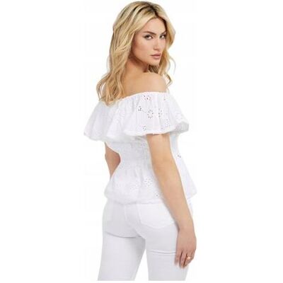 Guess Damen, Shirts, Damen Top Spanish Sl Peggy Rüschen-T-Shirt, (S) Guess Damen, Shirts, Damen Top Spanish Sl Peggy Rüschen-T-Shirt, (S)