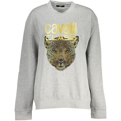 Cavalli Class, Damen, Pullover, Grigio Polyester Woman Sweatshirt, Grau, (M) Cavalli Class, Damen, Pullover, Grigio Polyester Woman Sweatshirt, Grau, (M)