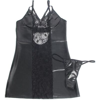 Subblime, Damen, Kleider, - 957537 LEDERKLEID MIT BLUMENSPITZE SCHWARZ L/XL, Schwarz, (L, XL) Subblime, Damen, Kleider, - 957537 LEDERKLEID MIT BLUMENSPITZE SCHWARZ L/XL, Schwarz, (L, XL)