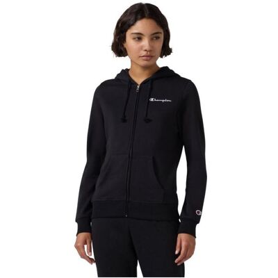 Champion, Damen, Pullover, Kapuzenpullover mit durchgehendem Reissverschluss, Schwarz, (L) Champion, Damen, Pullover, Kapuzenpullover mit durchgehendem Reissverschluss, Schwarz, (L)