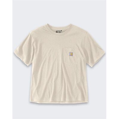Carhartt, Damen, Shirts, Leichtes Hafermilch-T-Shirt, Weiss, (L) Carhartt, Damen, Shirts, Leichtes Hafermilch-T-Shirt, Weiss, (L)