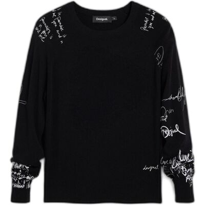 Desigual, Damen, Pullover, Marquette, Schwarz, (S) Desigual, Damen, Pullover, Marquette, Schwarz, (S)