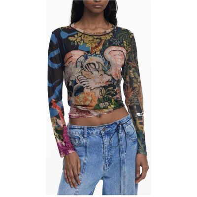 Desigual, Damen, Shirts, Black Polyester Women T-Shirt, Schwarz, (XS) Desigual, Damen, Shirts, Black Polyester Women T-Shirt, Schwarz, (XS)