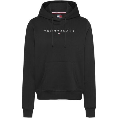 Tommy Jeans, Damen, Pullover, Tjw Reg Linear Hoodie, Schwarz, (M) Tommy Jeans, Damen, Pullover, Tjw Reg Linear Hoodie, Schwarz, (M)