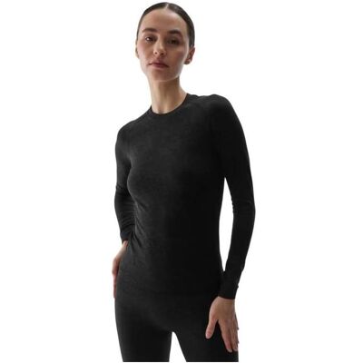 4F, Damen, Funktionsshirt, Koszulka termoaktywna damska F176 głęboka czerń allover 4FWAW24USEAF176 20A M/L (L, M), Schwarz, L, M 4F, Damen, Funktionsshirt, Koszulka termoaktywna damska F176 głęboka czerń allover 4FWAW24USEAF176 20A M/L (L, M), Schwarz, L, M